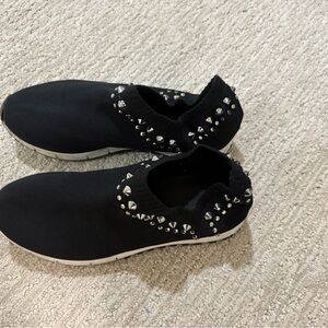 Jimmy Choo Black Sneakers with Silver Accents